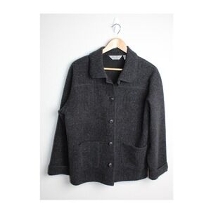 Eddie Bauer Womens Size M Sweater Jacket Gray With‎ Pockets